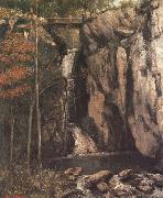 Gustave Courbet Waterfall oil